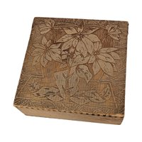 Vintage Pryography Box with Furry Face, Wooden Box, Unique Storage, Handmade Box, Decorative Box, Small Box, Whimsical Decor