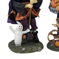 Vintage 13" Fabric Mache Scarecrow and Witch Figurines | Halloween Decor | Fall Decor | Collectible Figurines