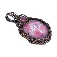 Handmade Copper Wire Wrapped 'Hope' Pendant | Inspirational Jewelry | Artisan Crafted Necklace | Unique Gift for Her