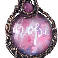 Handmade Copper Wire Wrapped 'Hope' Pendant | Inspirational Jewelry | Artisan Crafted Necklace | Unique Gift for Her
