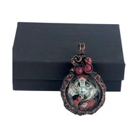 Copper Wire Wrapped Pendant with Skull and Cross | Unique Gothic Jewelry | Handmade Statement Necklace | Bohemian Style Accessory