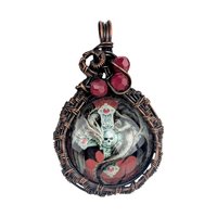 Copper Wire Wrapped Pendant with Skull and Cross | Unique Gothic Jewelry | Handmade Statement Necklace | Bohemian Style Accessory