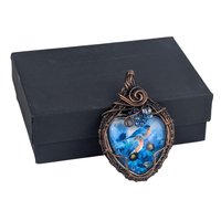 Handmade Copper Wire Wrapped Pendant with Blue Birds | Unique Artisan Jewelry | Nature-Inspired Necklace | Gift for Bird Lovers