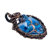Handmade Copper Wire Wrapped Pendant with Blue Birds | Unique Artisan Jewelry | Nature-Inspired Necklace | Gift for Bird Lovers