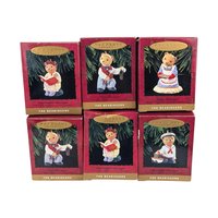 Vintage Hallmark The Bearingers Ornament Lot - 6 Piece Set with Boxes - Collectible Christmas Ornaments
