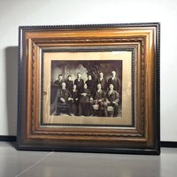 Large Antique Picture Frame with Portrait | Ornate Gilt Frame | Vintage Wall Decor | 26 x 23 Inches
