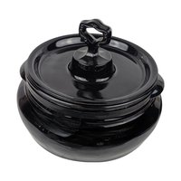Vintage L.E. Smith Mt. Pleasant Black Glass Bean Pot with Lid | Black Amethyst Glassware |  Collectible Kitchenware | Serving Dish
