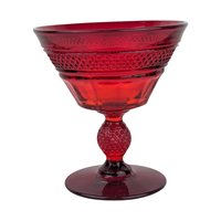 Set of 6 Vintage Viking Glass Mt. Vernon Pineapple Stem Ruby Red Sherbet Glasses | Elegant Glassware | Dessert Glasses | Collectible Glass