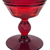 Set of 6 Vintage Viking Glass Mt. Vernon Pineapple Stem Ruby Red Sherbet Glasses | Elegant Glassware | Dessert Glasses | Collectible Glass
