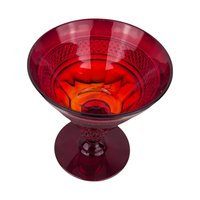 Set of 6 Vintage Viking Glass Mt. Vernon Pineapple Stem Ruby Red Sherbet Glasses | Elegant Glassware | Dessert Glasses | Collectible Glass
