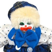 Vintage Clown Doll with Plaid and Polka Dots | Collectible Clown Doll | Whimsical Doll | Toy Collector | 8-inch Doll
