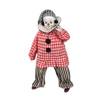 Vintage Clown Doll with Plaid and Stripes | Collectible Clown Doll | Whimsical Doll | Toy Collector | 9-inch Doll