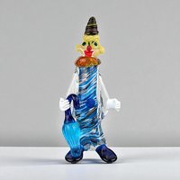 Vintage Hand Blown Glass Clown Figurine: Whimsical Decor (12 inch, AS-IS)