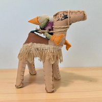 Vintage Elf on Camel Figurine, Folk Art, Handmade Toy, Unique Decor, Collectible Figurine, Whimsical Art, Animal Figurine