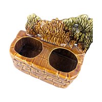 Vintage McCoy "Under the Spreading Chestnut Tree" Planter, Ceramic Flower Pot, 6.5 Inch Height, Collectible Pottery, Unique Garden Decor