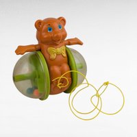 Vintage 1979 Fisher Price Bob Along Bear Pull Toy, Classic 70s Nursery Decor, Toddler Push Roller Toy, Nostalgic Gift