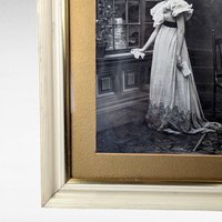 Ullman Mfg Co 1898 Print "Watching and Waiting" Framed Victorian Wall Art, Woman Gazing at Moon, Gilded Age Edwardian Home Decor