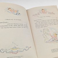 Vintage Baby Diary Memory Book, Mid Century Jeweler Advertisement, Softcover Keepsake Journal, 1930s Baby Shower Gift, Nursery Ephemera
