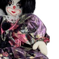 Vintage Soft Clown Doll, 6 Inch Height, Fabric Clown with Black Hair, Collectible Clown, Vintage Toy, Decorative Clown