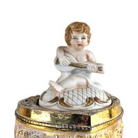 Vintage Cherub Trinket Box, Metal and Resin, Decorative Box, Jewelry Box, Gift for Her