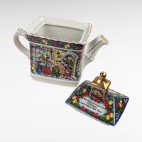 Sadler Christmas Carol Teapot, Vintage English Porcelain, Dickensian Carolers Holiday Tableware, Collectible Christmas in London Tea Pot