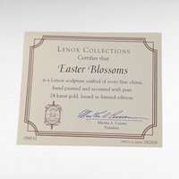 Lenox Easter Blossoms Rabbit Figurine, Vintage 2003 Bunny with Basket, Ivory Porcelain Spring Decor, Collectible Easter Bunny with Gold Trim