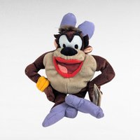 Vintage 1998 Tasmanian She-Devil Plush, Warner Bros Looney Tunes Bean Bag, Collectible 90s Cartoon Character Toy with Tag