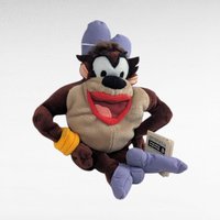 Vintage 1998 Tasmanian She-Devil Plush, Warner Bros Looney Tunes Bean Bag, Collectible 90s Cartoon Character Toy with Tag