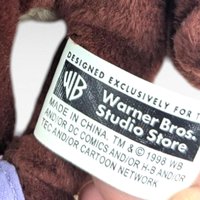 Vintage 1998 Tasmanian She-Devil Plush, Warner Bros Looney Tunes Bean Bag, Collectible 90s Cartoon Character Toy with Tag
