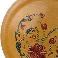 Pair of Vintage Handpainted Wooden Plates, Floral Design, Signed Wall Decor, Rustic Kitchen Display