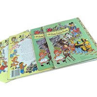 Set of 4 Vintage Little Golden Books, Disney Lady, Hansel & Gretel, Mother Goose, The Little Engine That Could, Children's Story Collection