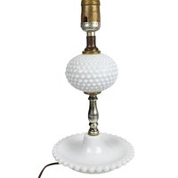 Vintage Milk Glass Hobnail Lamp, 11.5", White Glass Table Lamp, Retro Home Decor, Bedside Lamp, Vanity Lamp, Unique Gift