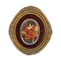 Vintage Cameo Creations Wall Decor | Sir Thomas Lawrence | John Thomas Peele | "Red Boy" & "Spring Flowers" | Oval Prints | 5.75 Inch