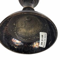 Vintage Brass Vases from India, Black and Gold, Floral Etched, 11 3/4" Tall, Pair, Home Decor, Boho Chic
