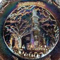1975 Fenton Christmas Carnival Glass Plate | "Birthplace of Liberty" | Collectible Plate | Vintage Holiday Decor