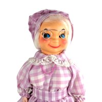 Vintage Handmade Soap Bottle Granny Doll with Glasses - 12" Folk Art Doll - Unique Gift - Whimsical Home Decor