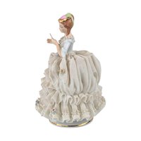 Vintage Reine Handarbeit Porcelain Lady Reading Figurine, German Porcelain, Reading Woman Statue, Gift for Book Lover, Vintage Home Decor