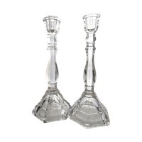 Vintage Tiffany & Co. Crystal Hampton Candlesticks | Pair of Crystal Candle Holders | Elegant Home Decor | Wedding Gift | Anniversary Gift