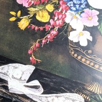 Leanne Hanson Floral Print, 1998 Limited Edition "Les Fleurs Classiques I", Unframed, Matted, Botanical Art, Flower Arrangement Decor