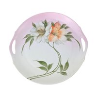 Vintage Bavaria Floral Porcelain Plate: Hand-Painted Vanity Tray