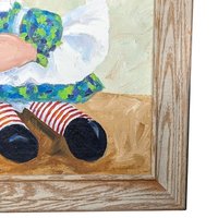 Vintage 1973 Raggedy Ann with Mouse Painting: Harriet Ellis Framed Artwork