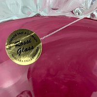 Vintage Rossi Cranberry Mist Candy Dish: 22k Gold Accent Crystal Bowl