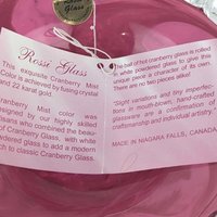 Vintage Rossi Cranberry Mist Candy Dish: 22k Gold Accent Crystal Bowl