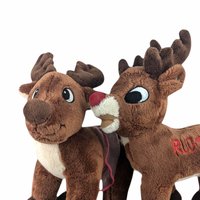 Vintage Dandee Rudolph & Dancer Plush Set, Christmas Holiday Decor, Nostalgic Plush Toys, Gift for Rudolph Fan
