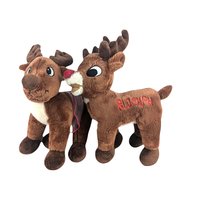 Vintage Dandee Rudolph & Dancer Plush Set, Christmas Holiday Decor, Nostalgic Plush Toys, Gift for Rudolph Fan