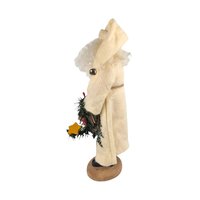 Vintage Off White Santa Figure, 12.5" Neutral Toned Santa, Rustic Christmas Decor, Unique Santa Figurine, Gift for Santa Collector
