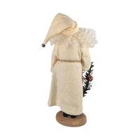 Vintage Off White Santa Figure, 12.5" Neutral Toned Santa, Rustic Christmas Decor, Unique Santa Figurine, Gift for Santa Collector