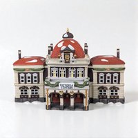 1989 Dept 56 Victoria Station, Dickens Village Building, Lit Christmas Village Display, Holiday Decor, Collectible Building