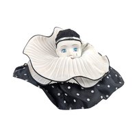 Vintage Sad Clown Music Box: Rotating Porcelain Decor