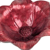 Vintage Julia Knight Flower Bowl: Mother of Pearl Enamel, Signed Art Bowl